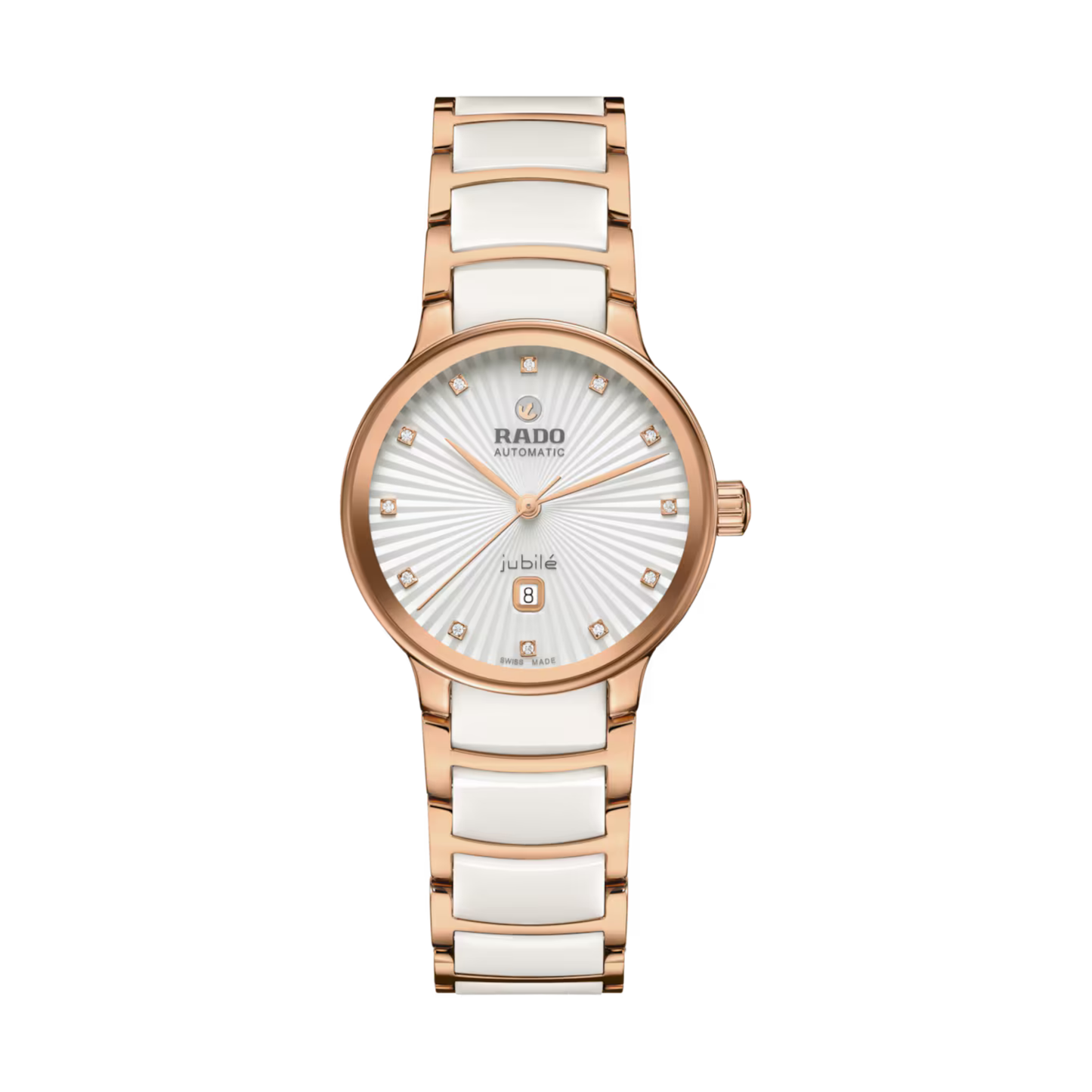Rado Centrix White Dial Two-Tone Stainless Steel & Ceramic Automatic Watch 30.5mm