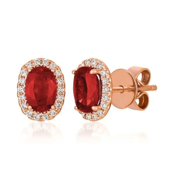 Le Vian Earrings featuring Diamonds, Ruby. These earrings offer total weight 0.88 ctw.