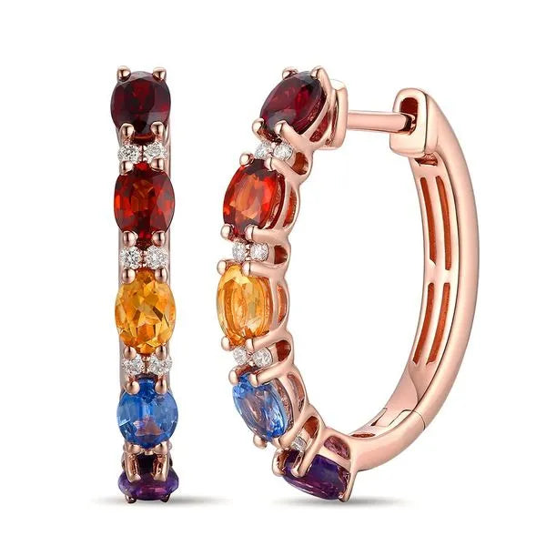 Le Vian Earrings featuring Amethyst, Citrine, Diamonds, Sapphire. These earrings offer total weight 0.50 ctw.