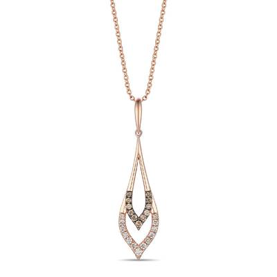LeVian 14K strawberry gold pendant nude diamond chocolate diamond TSQN 12