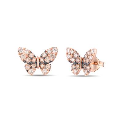 LeVian 14K strawberry gold ombre earrings chocolate ombre diamond vanilla diamond TTFJ 38