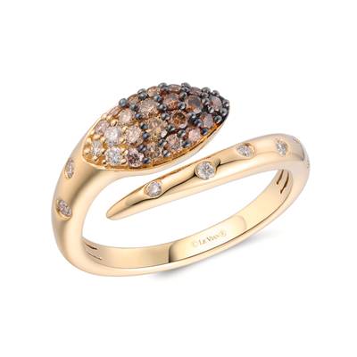 LeVian 14K honey gold ombre ring chocolate ombre diamond TTUN 19
