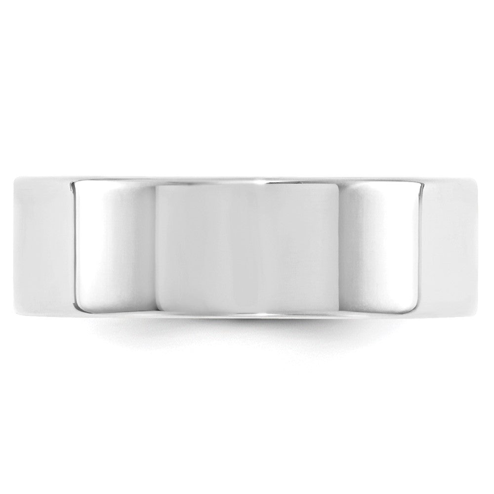 14k White Gold 7mm Standard Weight Flat Comfort Fit Wedding Band Size 13.5 - View 3