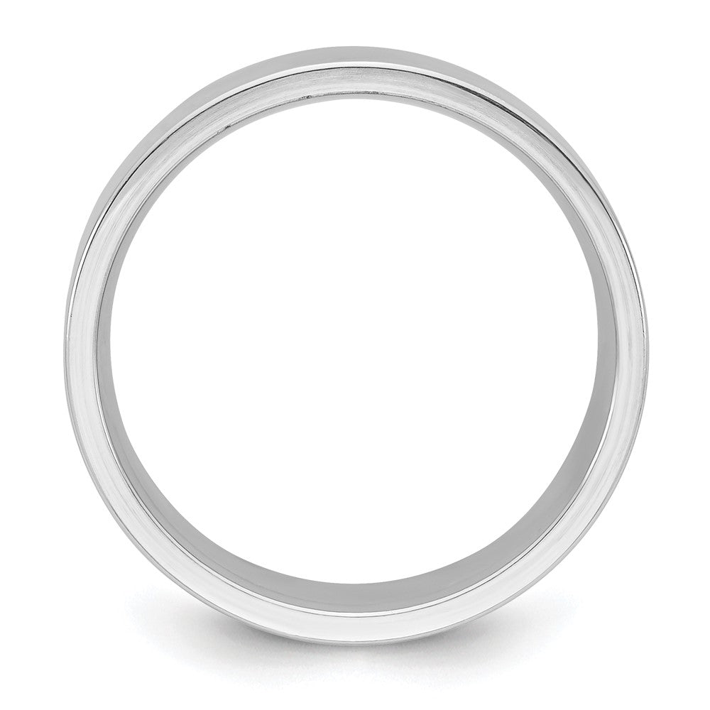 14k White Gold 8mm Standard Weight Flat Comfort Fit Wedding Band Size 10 - View 2