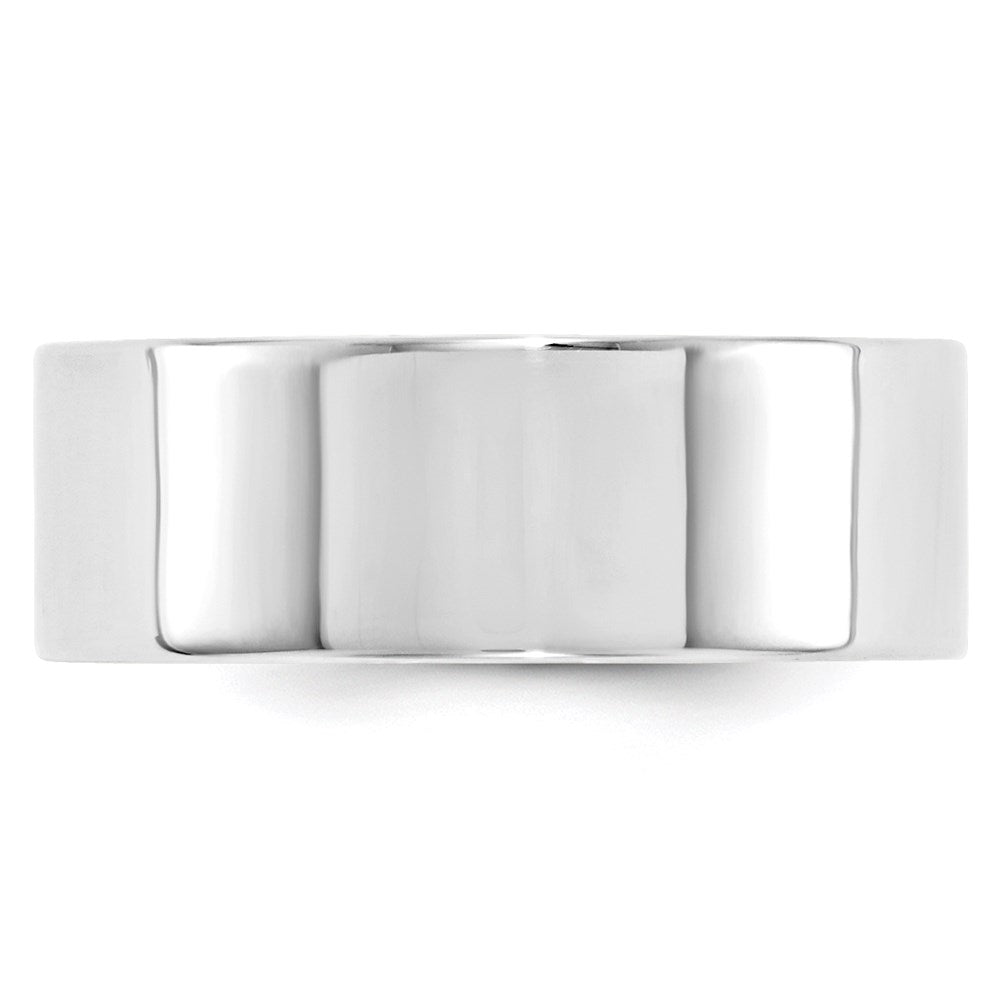 14k White Gold 8mm Standard Weight Flat Comfort Fit Wedding Band Size 14 - View 3