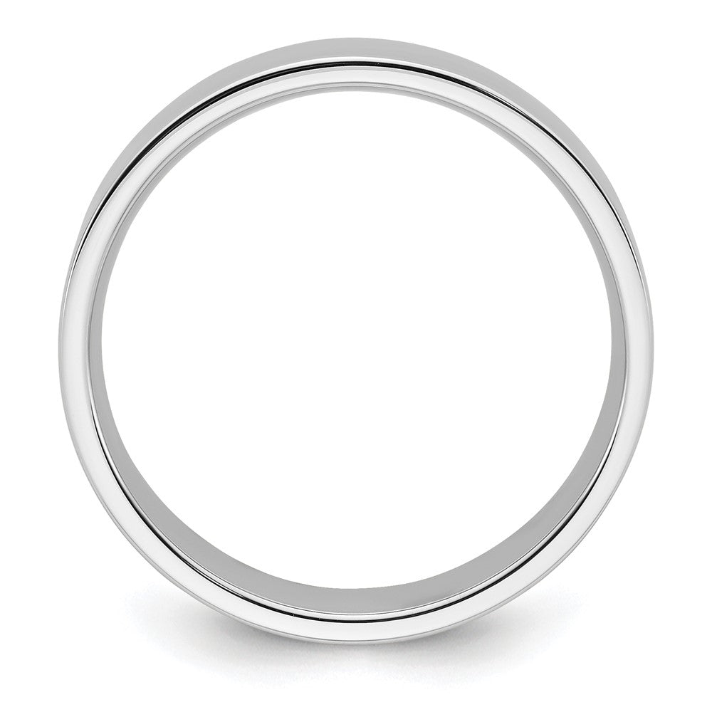 14k White Gold 10mm Standard Weight Flat Comfort Fit Wedding Band Size 10 - View 2