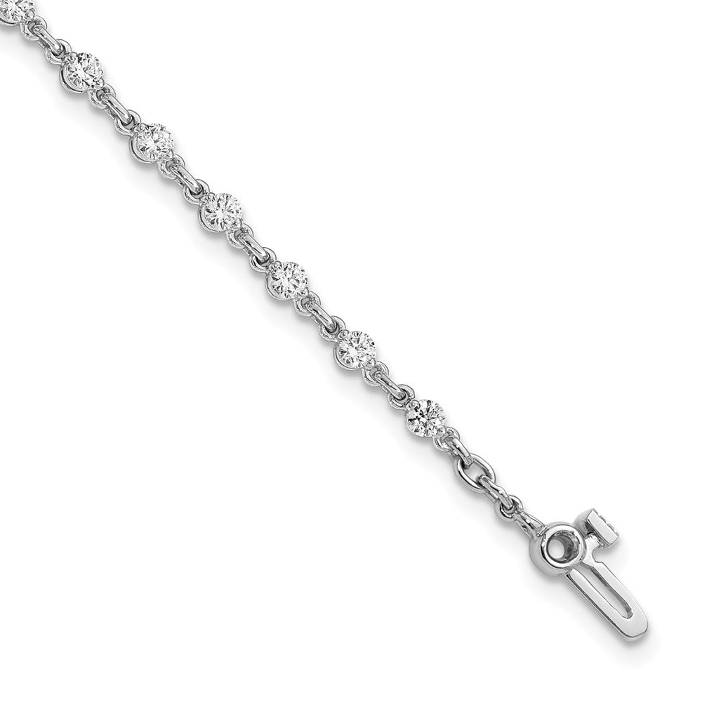 14k White Gold Complete 1.4 carat Round VS Diamond 2-prong 7 inch Tennis Bracelet - View 1
