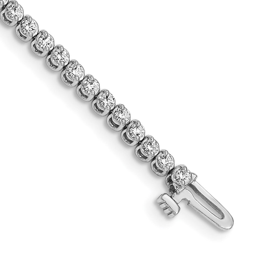 14k White Gold Complete1.9 carat Round A Diamond 2-prong 7 inch Tennis Bracelet