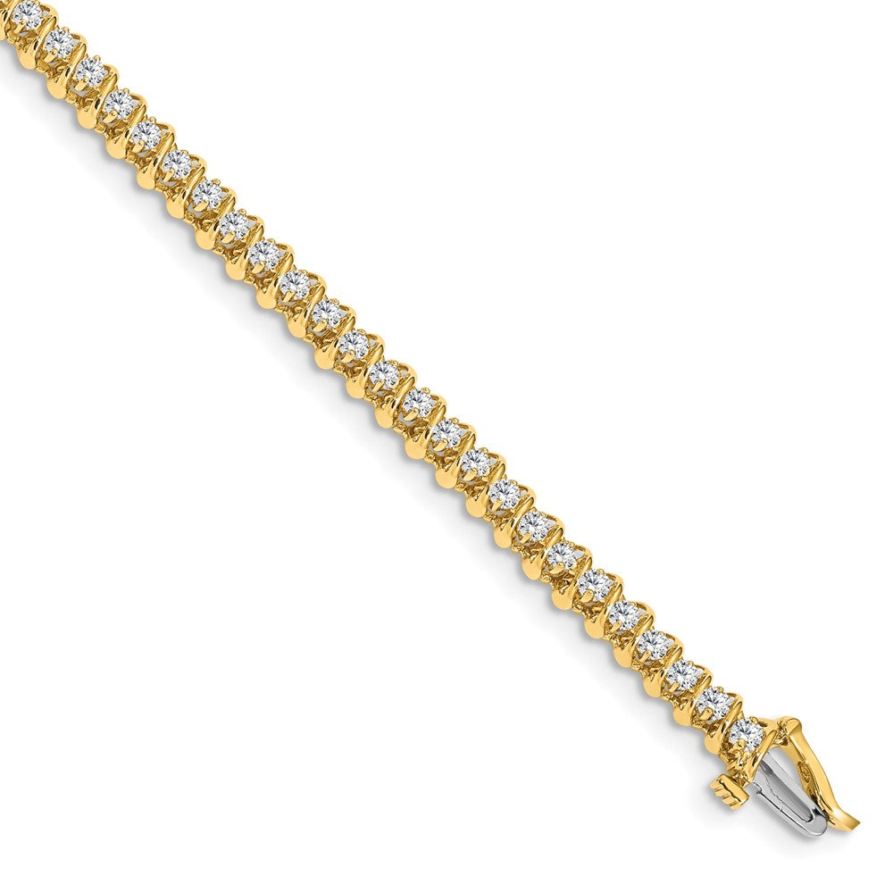 14k Complete 0.93 carat Round A Diamond Fancy Spiral 7 inch Tennis Bracelet