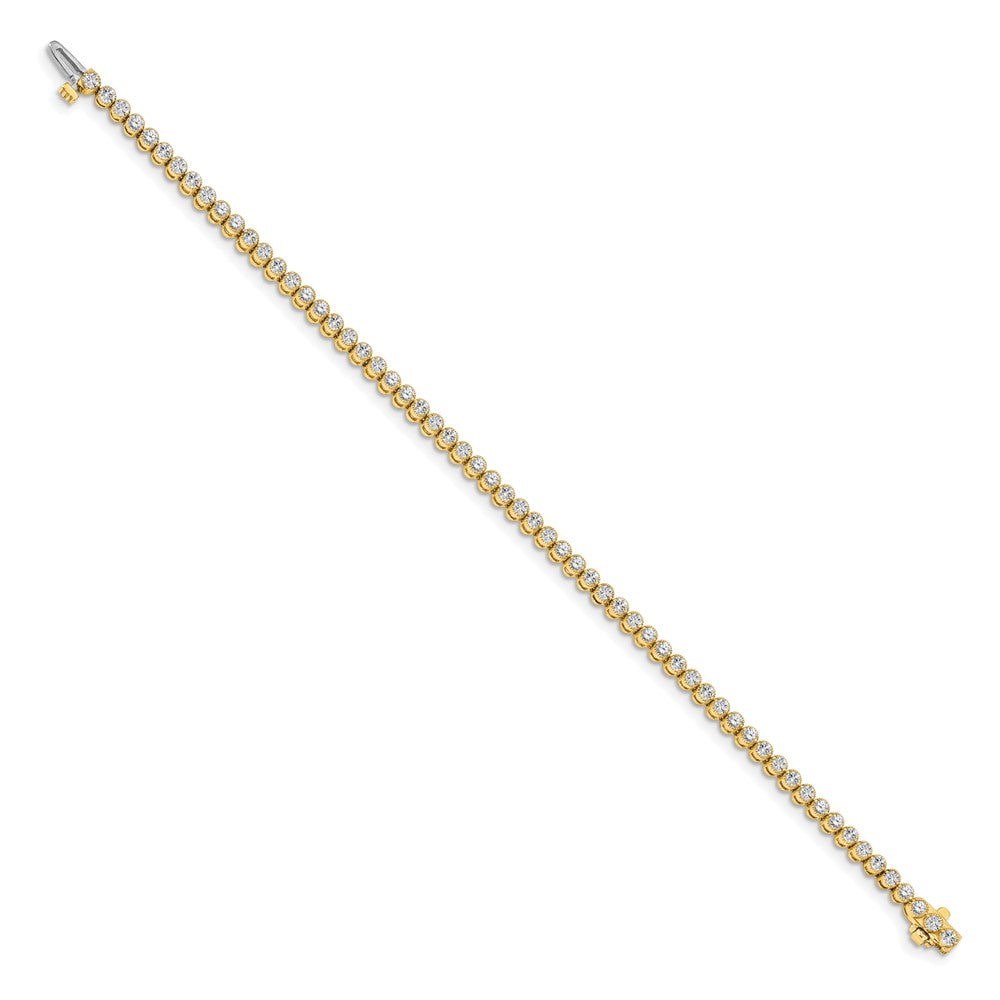 14k Complete 2.13 carat Round A Diamond 2-prong 7 inch Tennis Bracelet - View 2