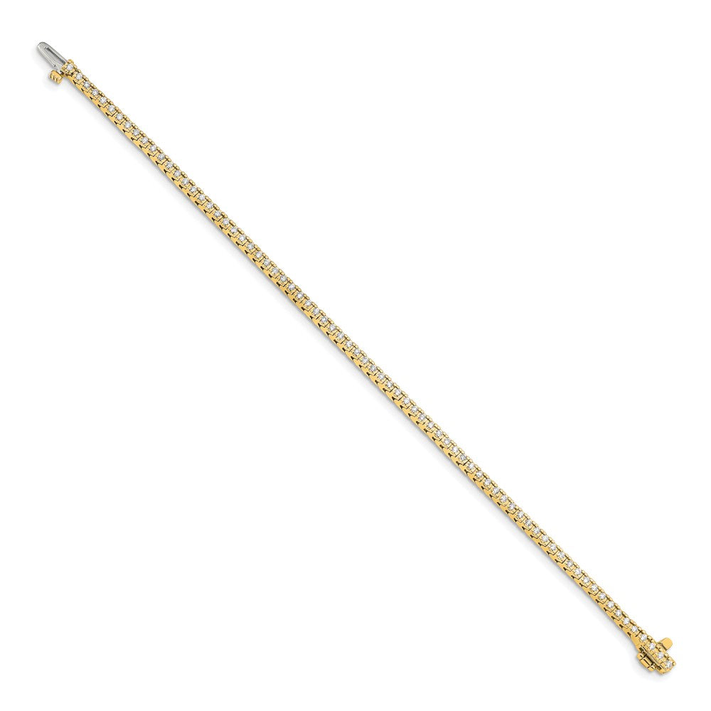 14k Complete 1.25 carat Round A Diamond 4-prong 7 inch Tennis Bracelet - View 2