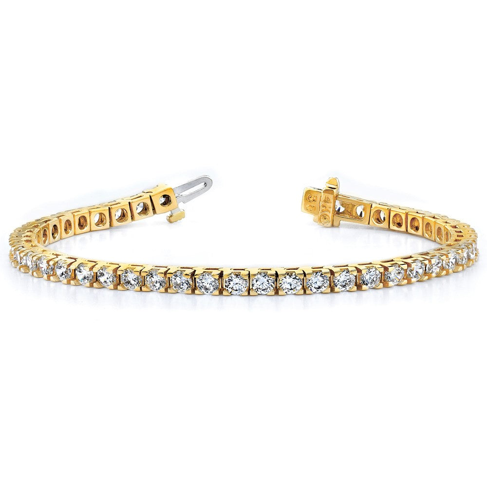 14k Complete 1.25 carat Round A Diamond 4-prong 7 inch Tennis Bracelet - View 3