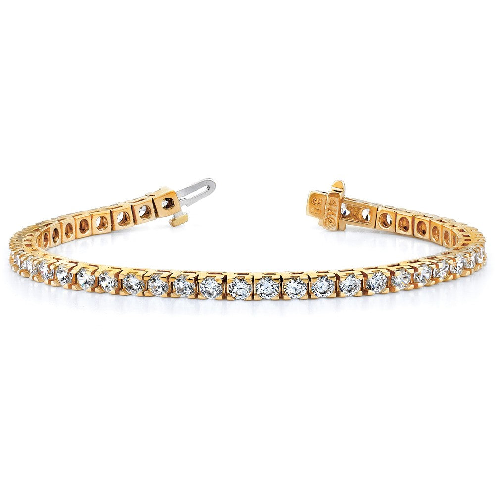 14k Complete 1.25 carat Round A Diamond 4-prong 7 inch Tennis Bracelet - View 1
