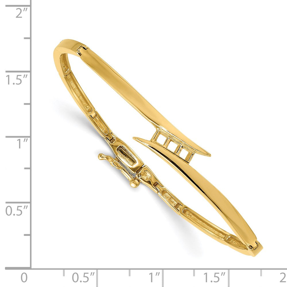 14k Complete 3-Stone 1/4 carat VS Diamond Hinged Bangle Bracelet - View 2