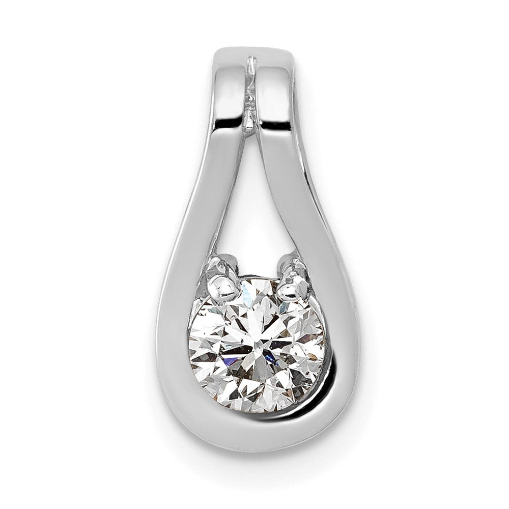 14k White Gold Complete 4.7mm VS Diamond Teardrop-Shape Slide Fits up to 3mm Regular/6mm Fancy or Reversible Omega - View 1