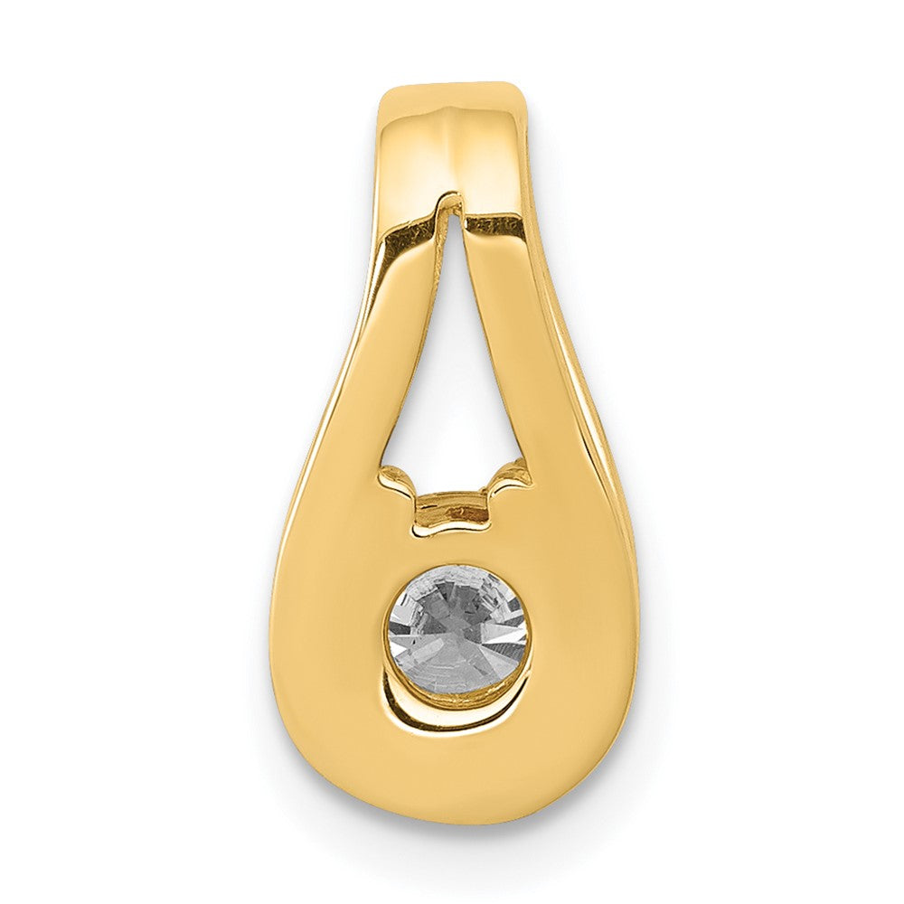14k Complete 4.7mm VS Diamond Teardrop-Shape Slide Fits up to 3mm Regular/6mm Fancy or Reversible Omega - View 3