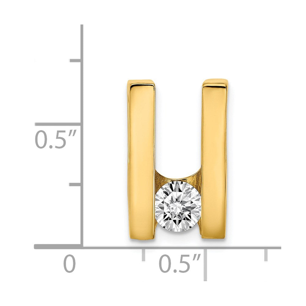 14k Complete AA 5.25mm Diamond Slide Fits up to 6mm Regular/Fancy/Reversible Omega - View 4