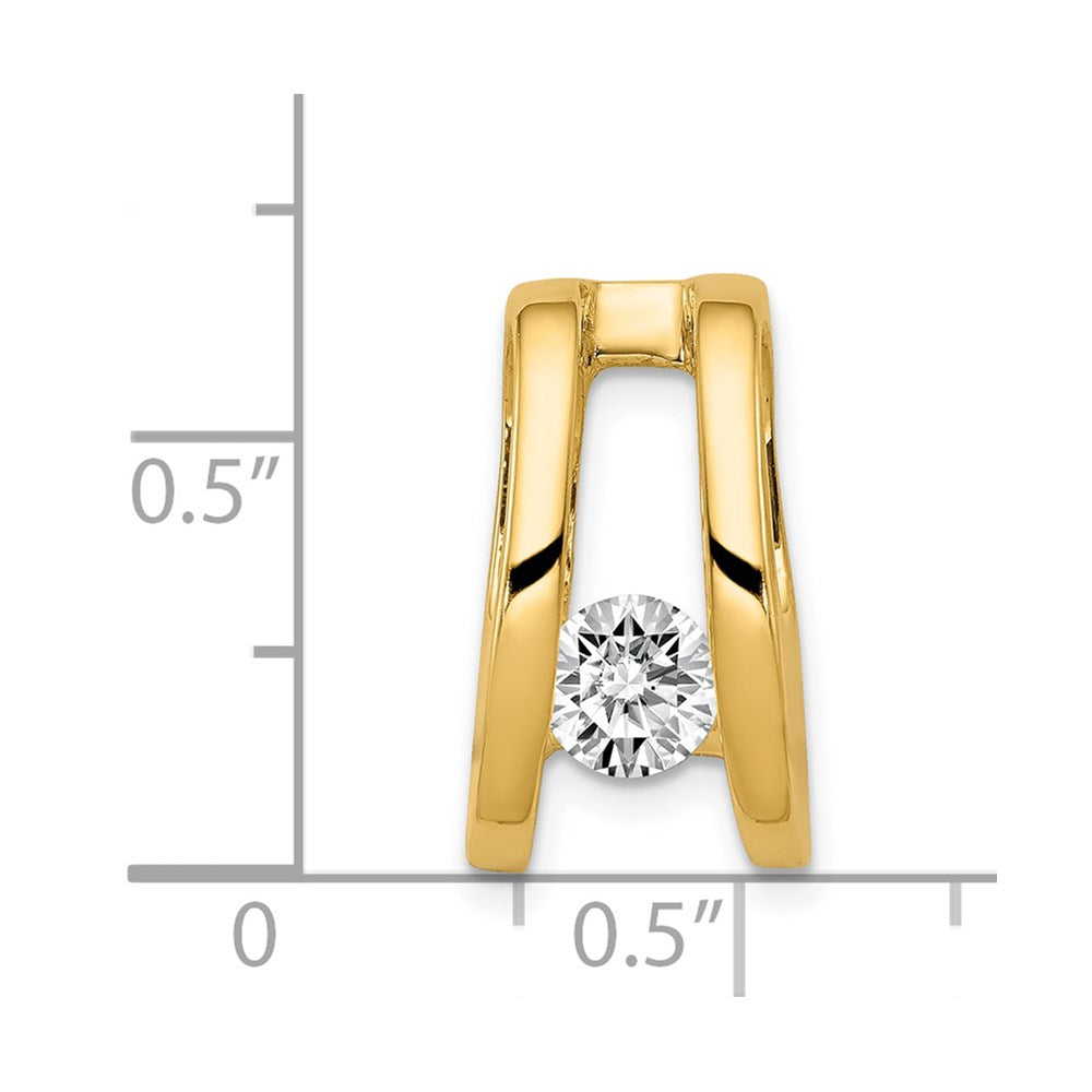 14k Complete A 5.25mm Diamond Slide Fits up to 6mm Regular/8mm Fancy or Reversible Omega - View 3