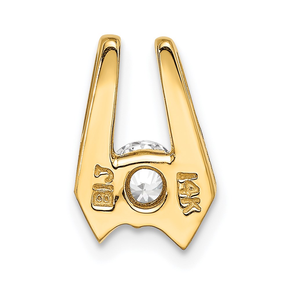 14k Complete VS 4.5mm Diamond Slide Fits up to 2mm Regular/3mm Fancy or Reversible Omega - View 4
