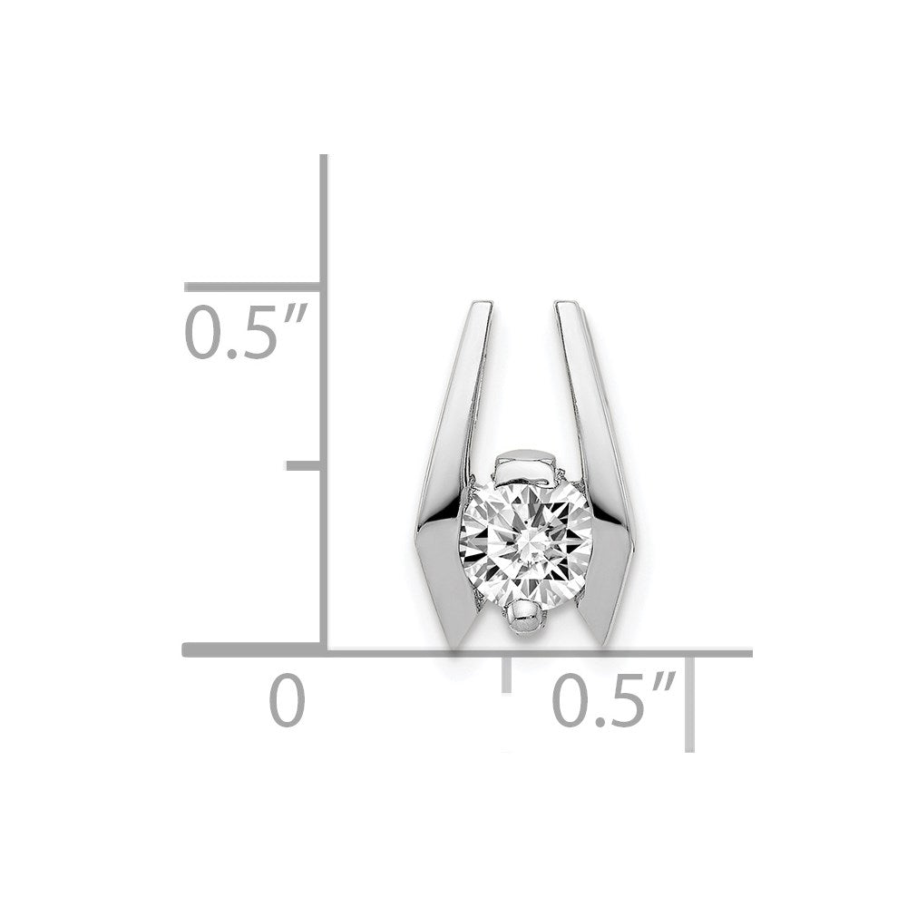 14k White Gold Complete VS 5.25mm Diamond Slide Fits up to 3mm Fancy or Reversible Omega Only - View 2