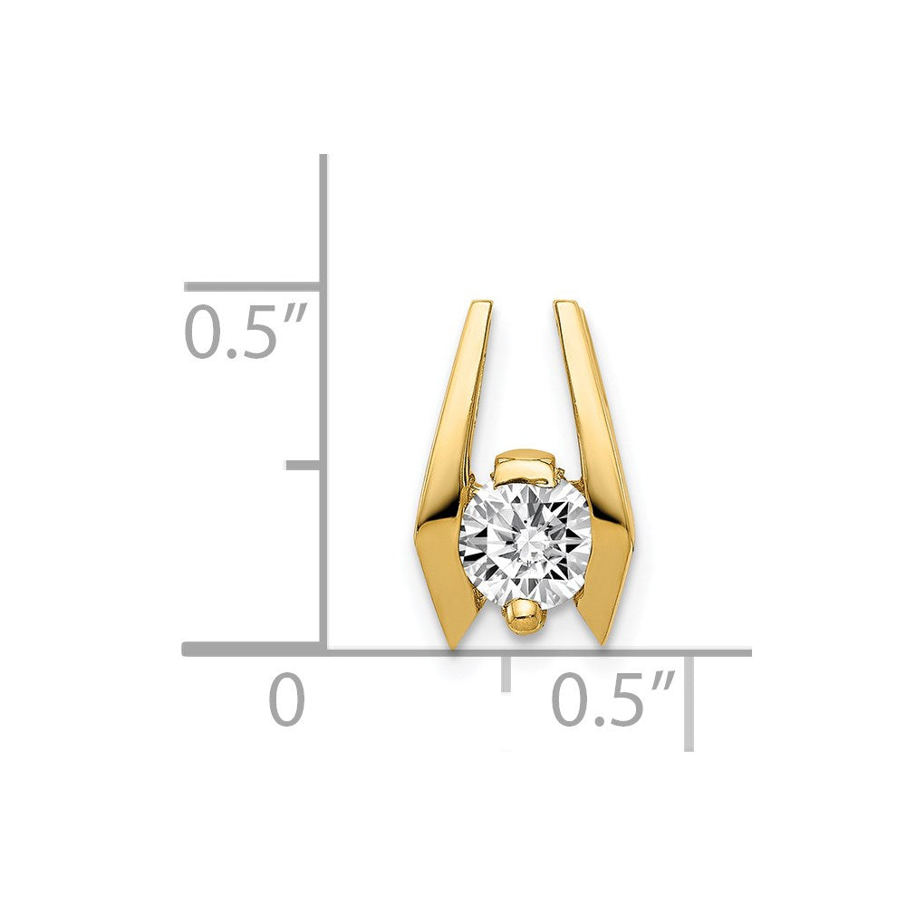 14k Complete VS 5.25mm Diamond Slide Fits up to 3mm Fancy or Reversible Omega Only - View 4