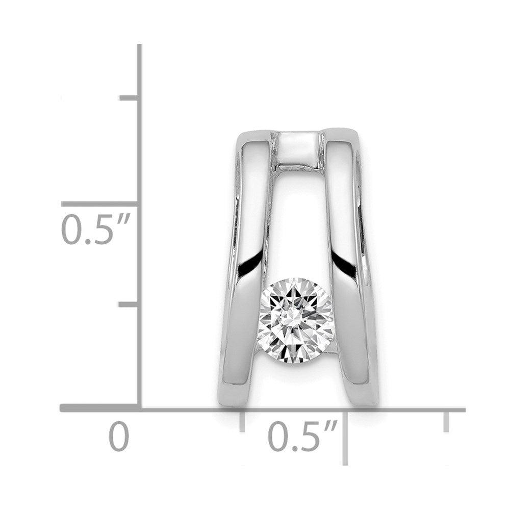 14k White Gold 5.25mm Diamond Slide for Omega Necklaces - Image 2