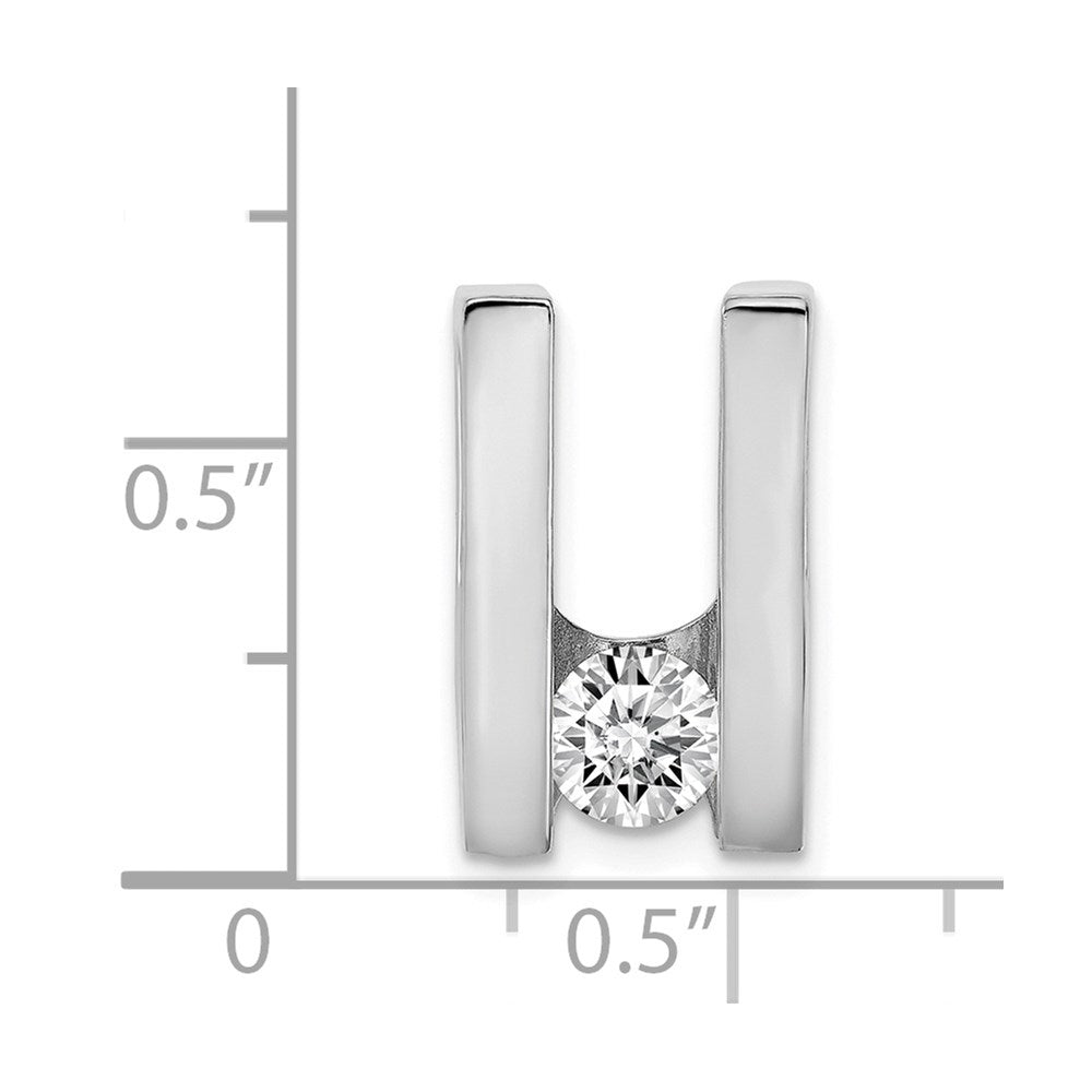 14k White Gold Complete AA 5.25mm Diamond Slide Fits up to 6mm Regular/Fancy/Reversible Omega - View 2