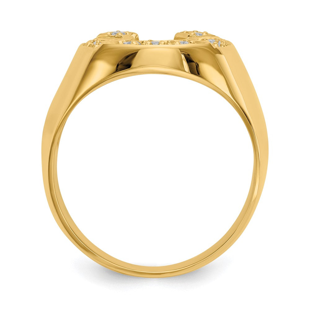 14k AAA Diamond men's ring - View 2