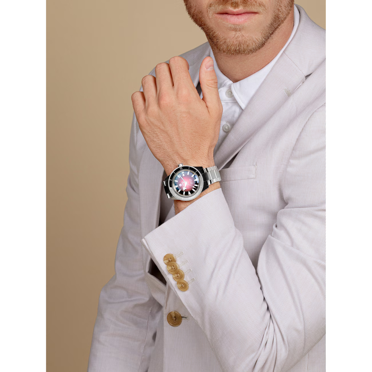 Rado Captain Cook Red Stainless Steel Ceramic Automatic Watch 42 mm