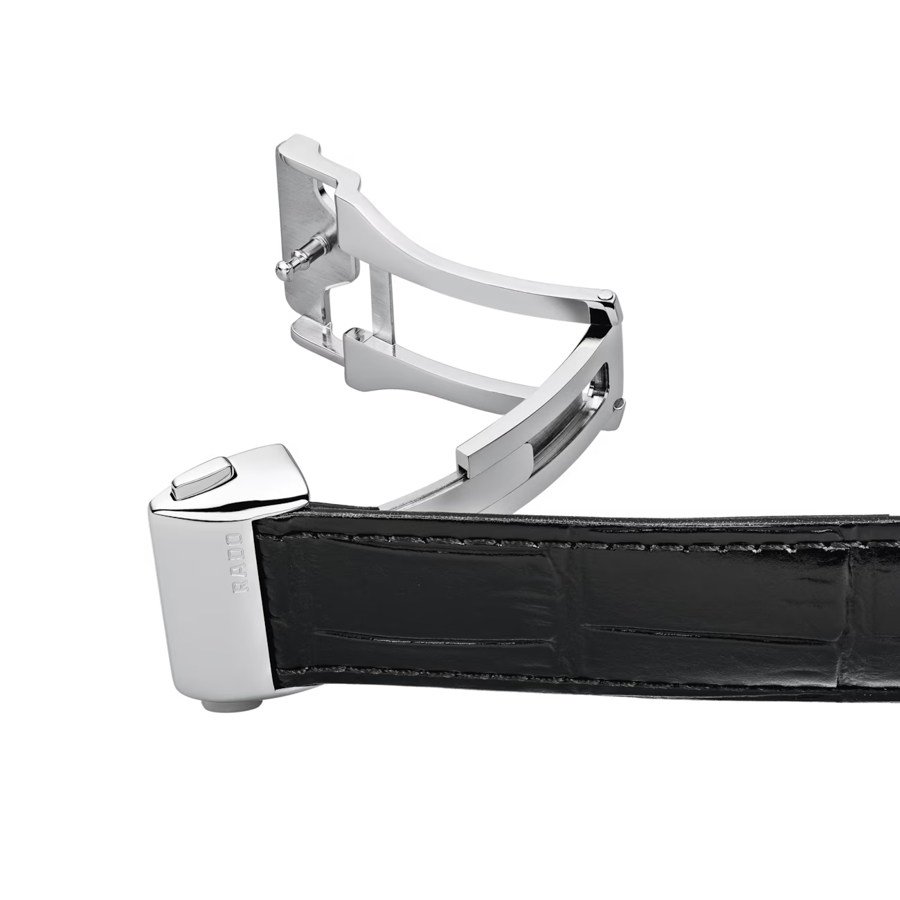 Rado Coupole Classic Black Leather White Dial Watch 41 mm