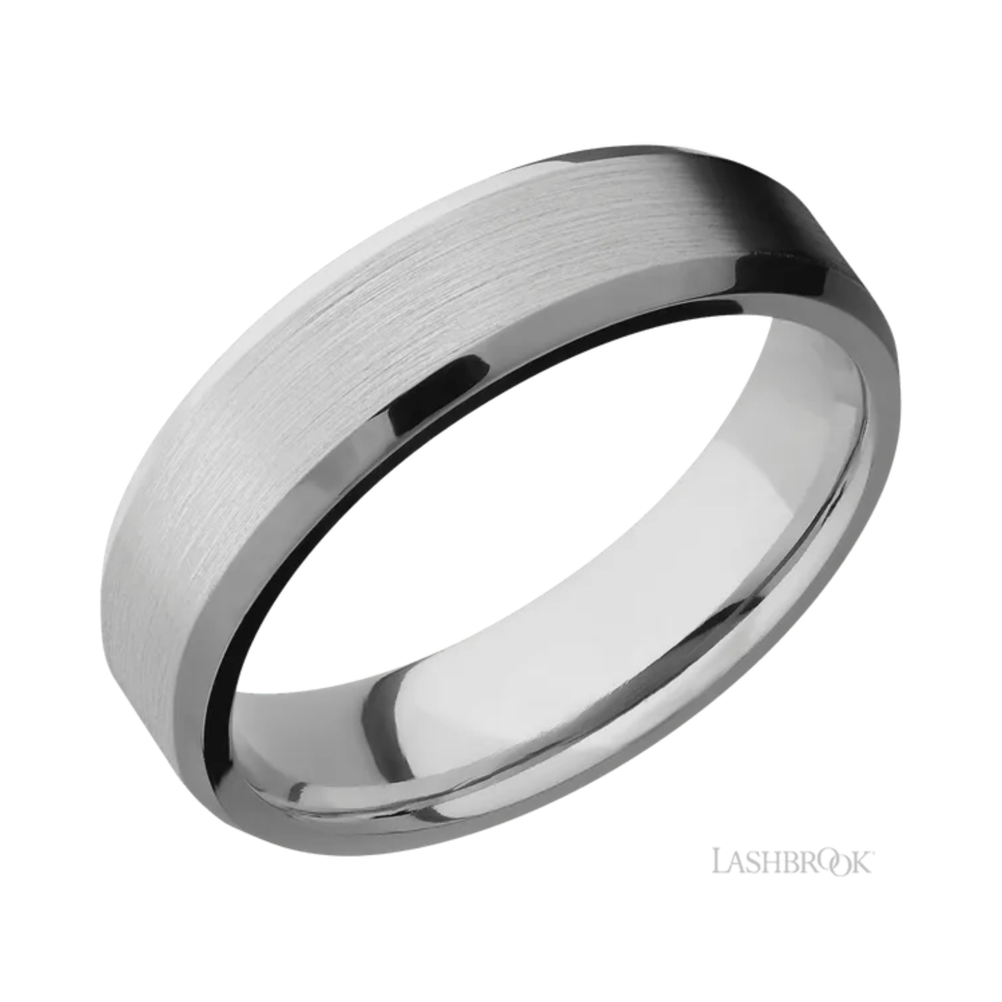 Satin Wedding Band Titanium – 6 mm Beveled