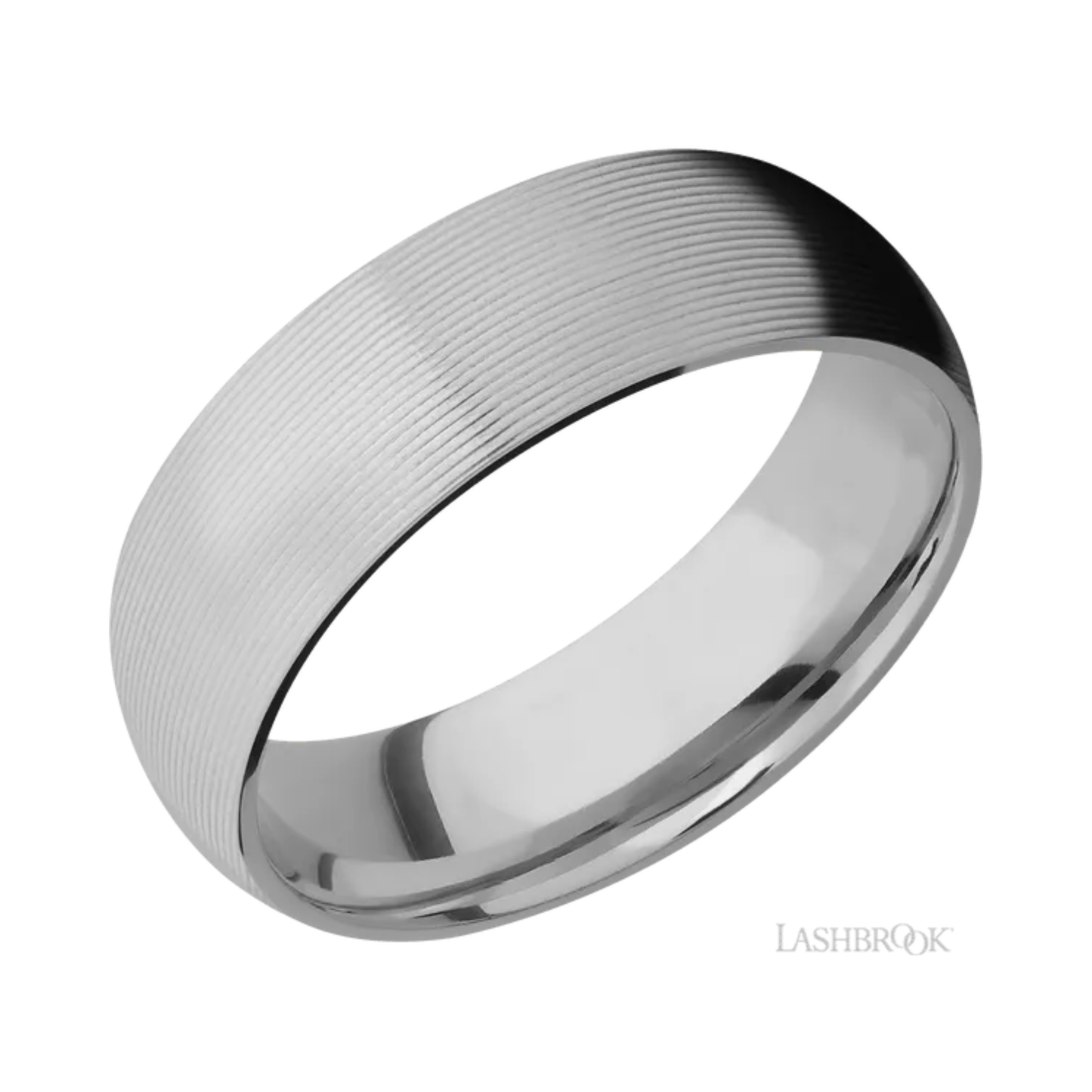Machine Finish Wedding Band Titanium – 7 mm Domed