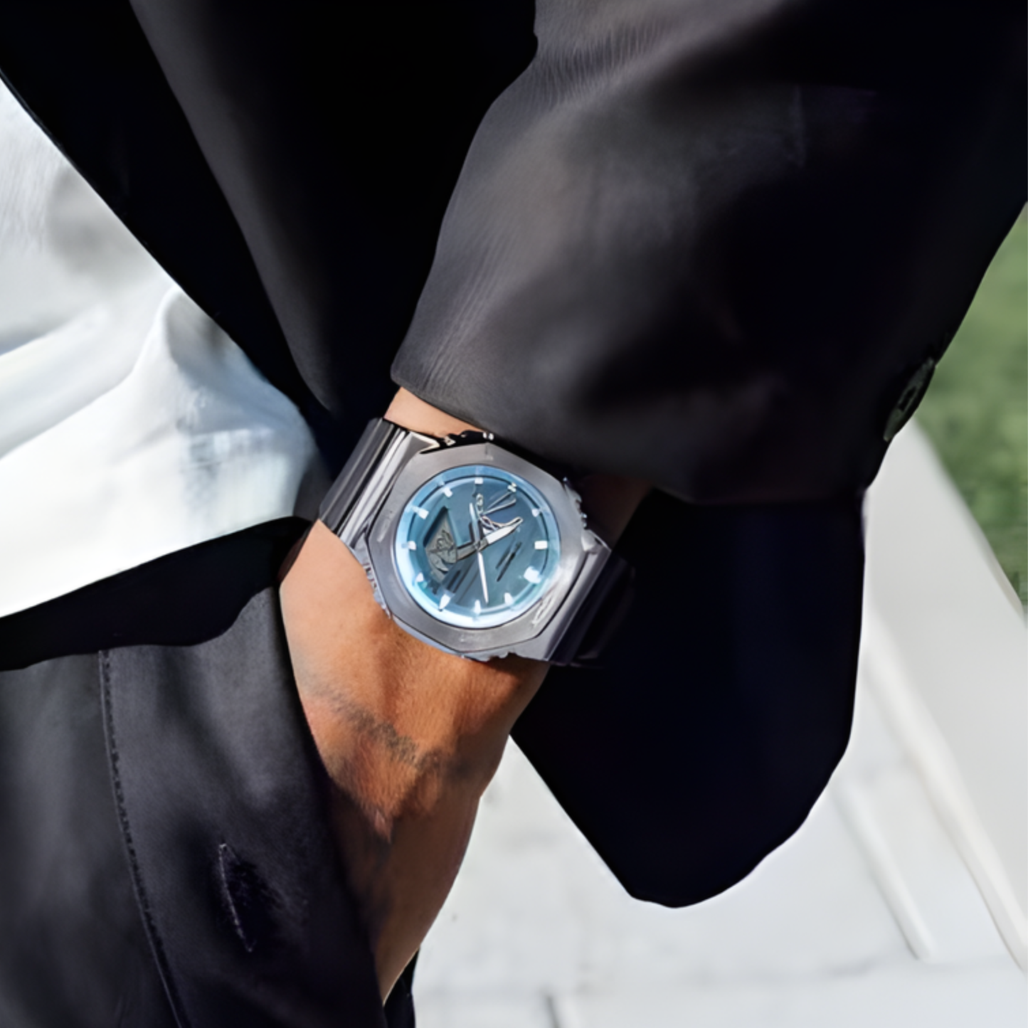 G-SHOCK 2100 Series Carbon Core Blue Dial Watch 49.3 mm