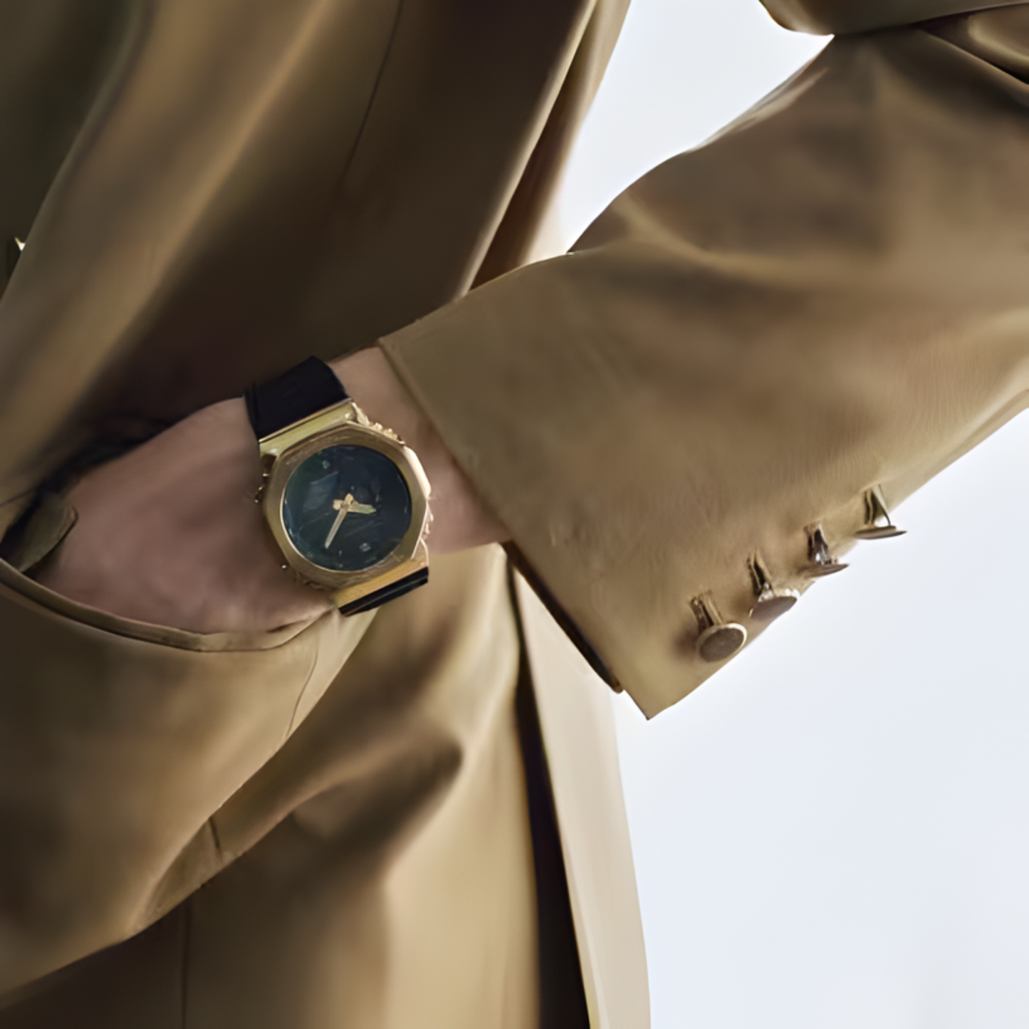 G-SHOCK 2100 Series Metal-Covered Black/Gold Analog-Digital Watch 49.3mm