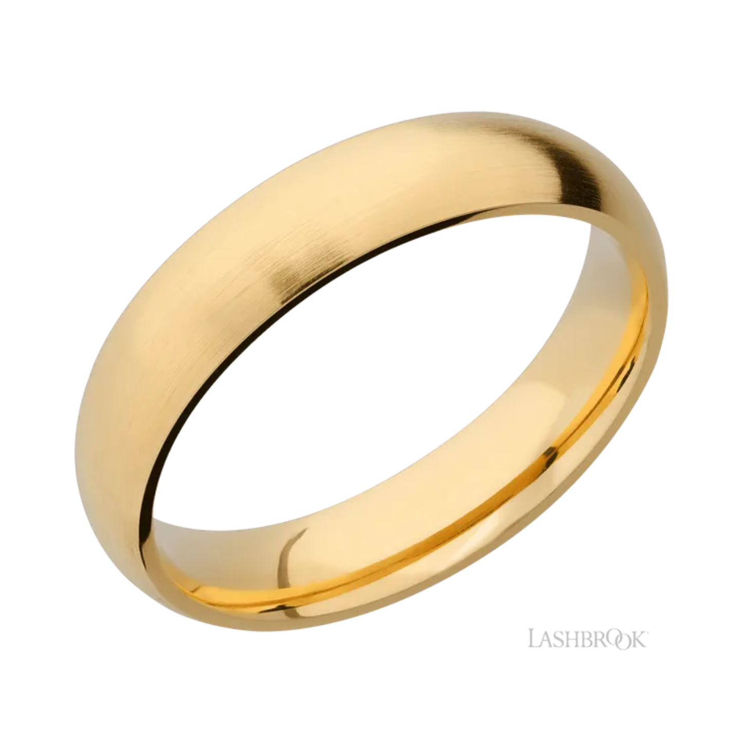 Lashbrook Satin Wedding Band 14K Yellow Gold – 5 mm Domed