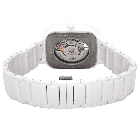 Rado True Square White Skeleton Ceramic Automatic Watch 38 mm