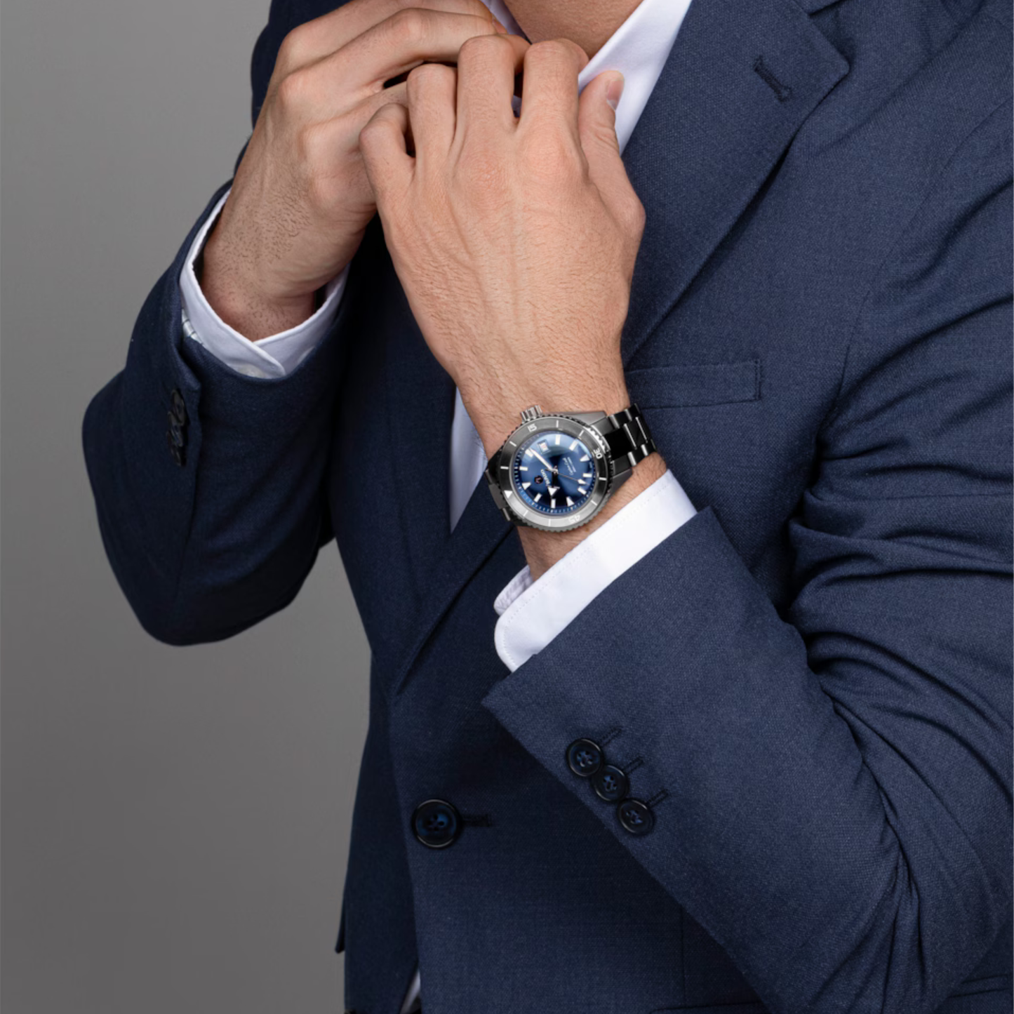 Rado Captain Cook Blue Ceramic Titanium Automatic Watch 43 mm