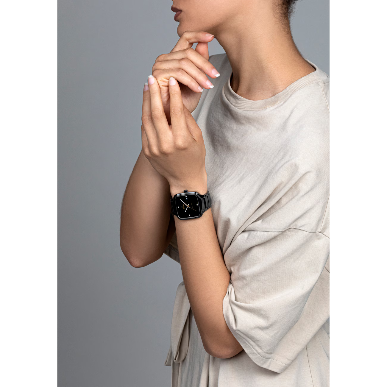 Rado True Square Black Diamond Ceramic Titanium Watch 38 mm