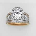 Lady's Two Tone Polished 18 Karat Engagement Ring Size 6.5 1.12tw Round Diamonds Serial: S777547