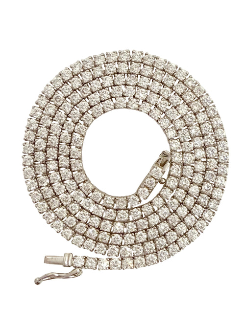 14K Yellow Gold 9.70 ct CVD Diamond Tennis Necklace