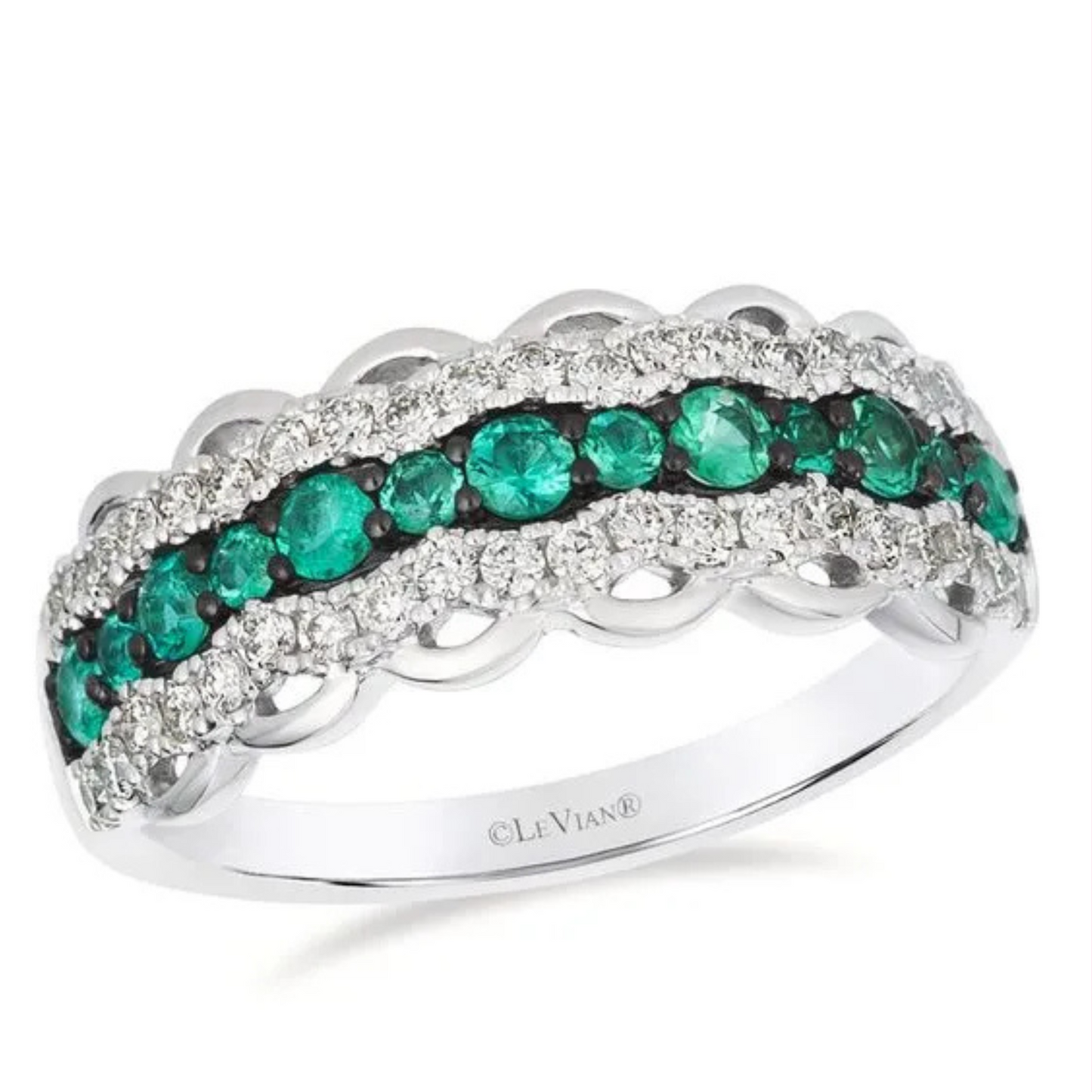 Le Vian 14K Strawberry Gold Chocolate Diamonds, Emerald, Nude Diamonds Ring 4.5ct