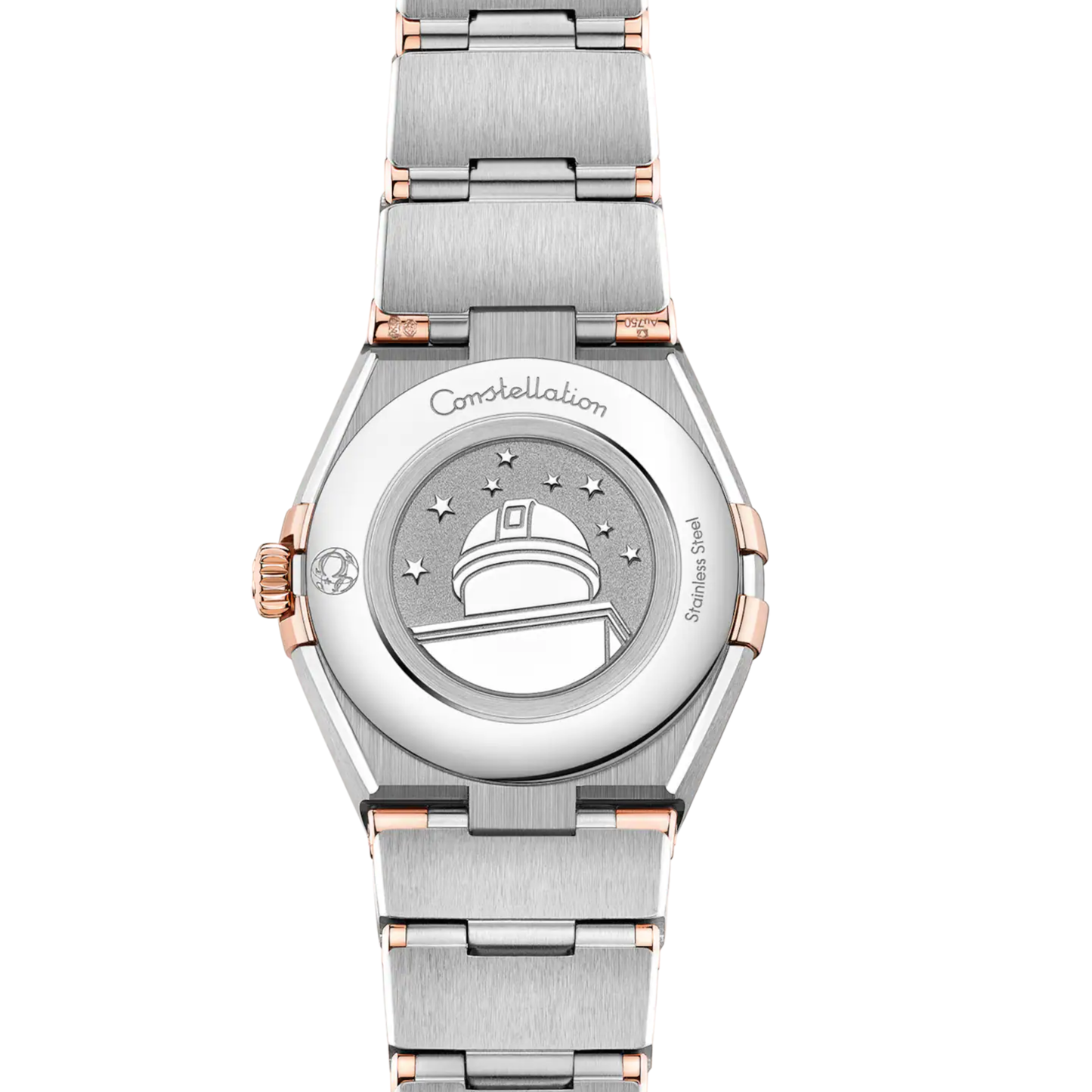 Omega Constellation Diamonds Sedna Gold Steel White Dial Watch 25 mm