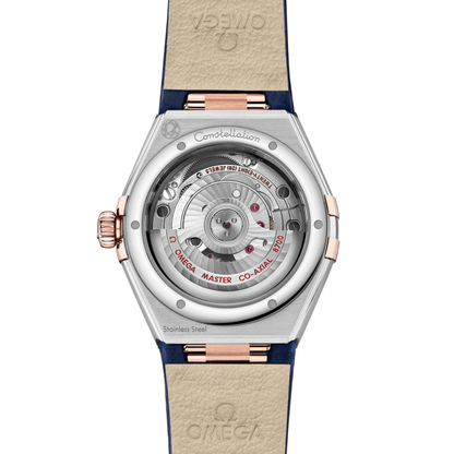 Omega Constellation Diamonds Blue Sedna Gold Steel Automatic Watch 29 mm