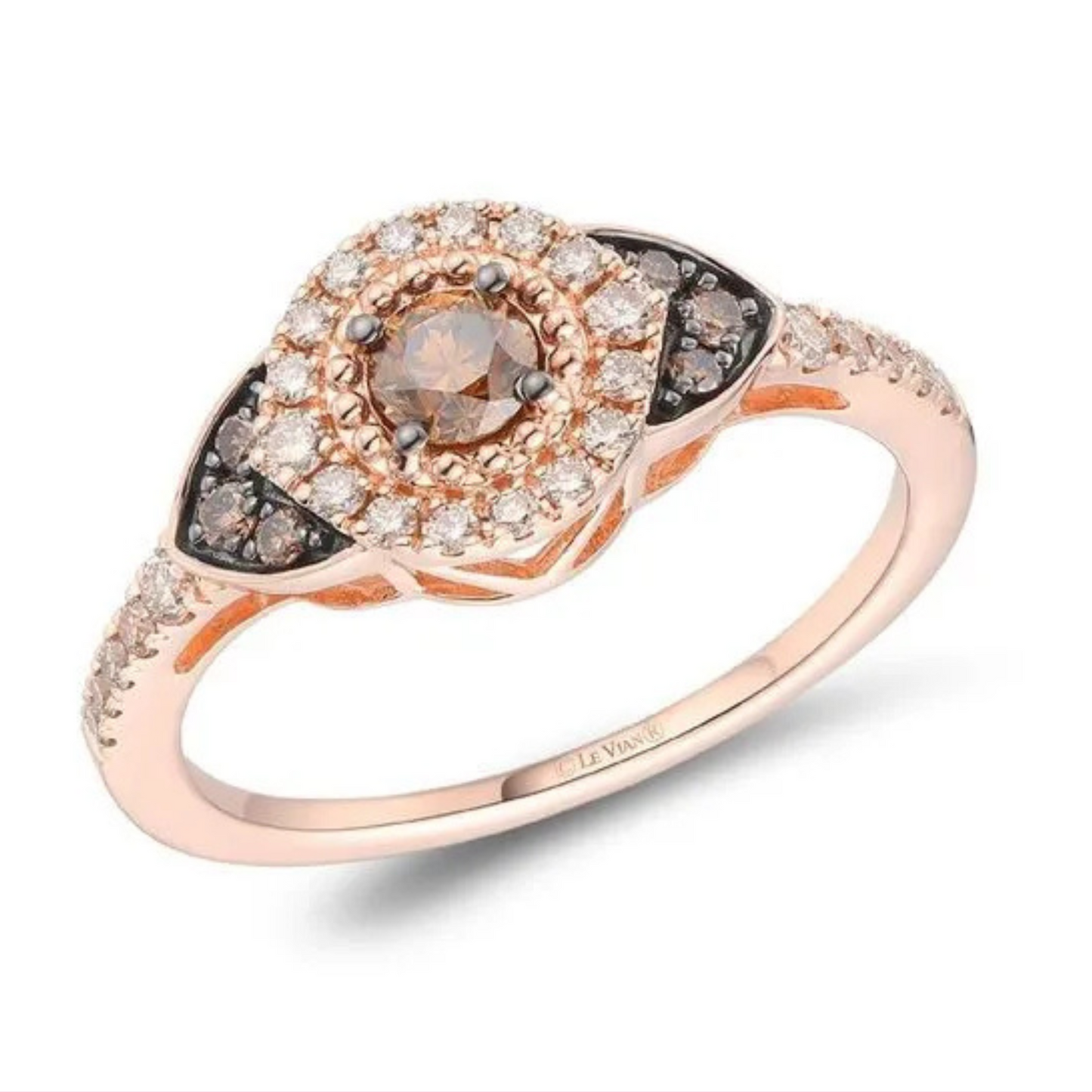 Le Vian 14K Strawberry Gold Chocolate Diamonds and Nude Diamonds Ring 0.333ct