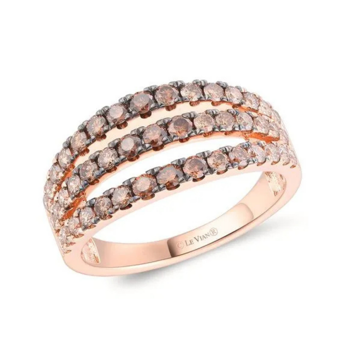 Le Vian 14K Strawberry Gold Chocolate Ombré Diamonds Ring 1.05ct