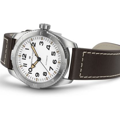 Hamilton Khaki Field Expedition Stainless Steel Automatic Watch -Dark Brown Strap 37 mm