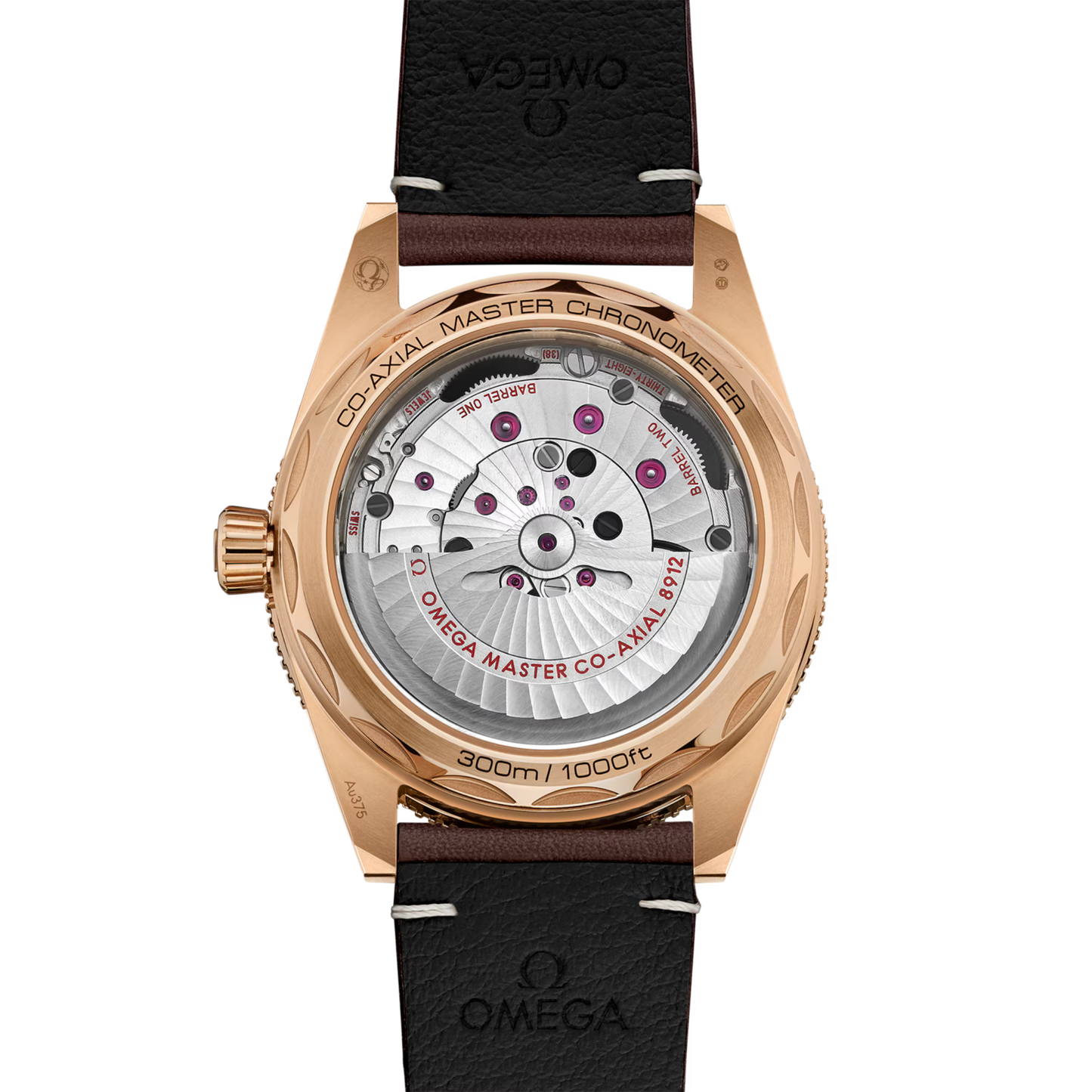 Omega Seamaster 300 Bronze Gold Brown Leather Automatic Watch 41 mm