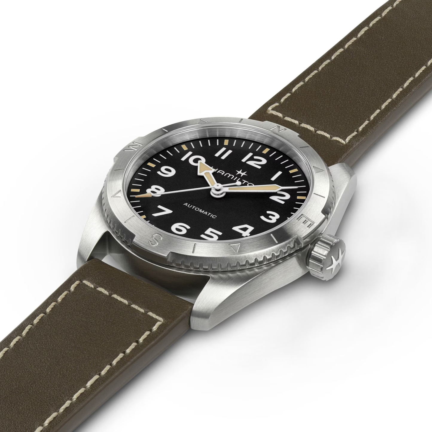 Hamilton Khaki Field Expedition Stainless Steel Automatic Watch - Light Brown Strap 37 mm