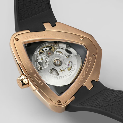 Hamilton Ventura Elvis80 Skeleton Dragon Black Stainless Steel Rose-Gold PVD Automatic Watch 45 mm
