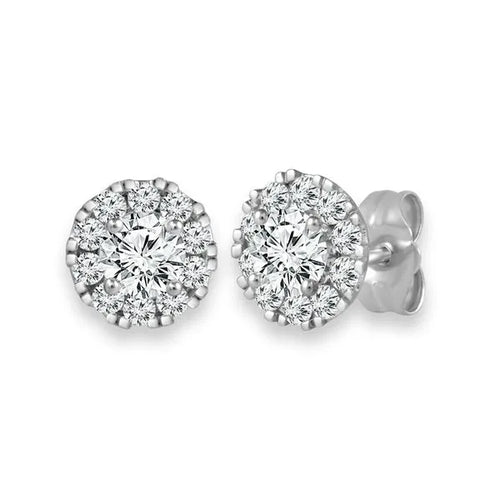 14K White Gold 1.50 ct. CVD Diamond Stud Earrings
